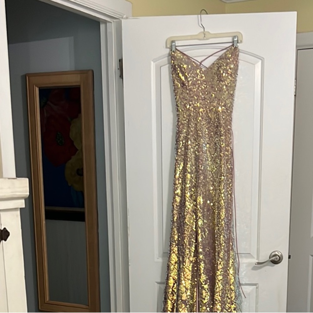 Gold Sequin Evening Gown